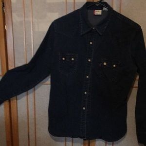 Levi’s red tag denim shirt.